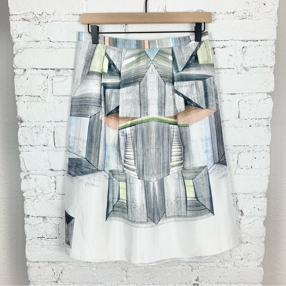Clover Canyon Interior Perspective Abstract Sketch Vogue Runway Skirt M